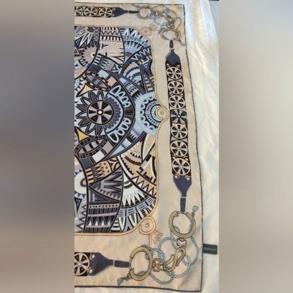 Vintage 💯 Silk Scarf Baoshidi Geometric Pattern - Picture 7 of 15